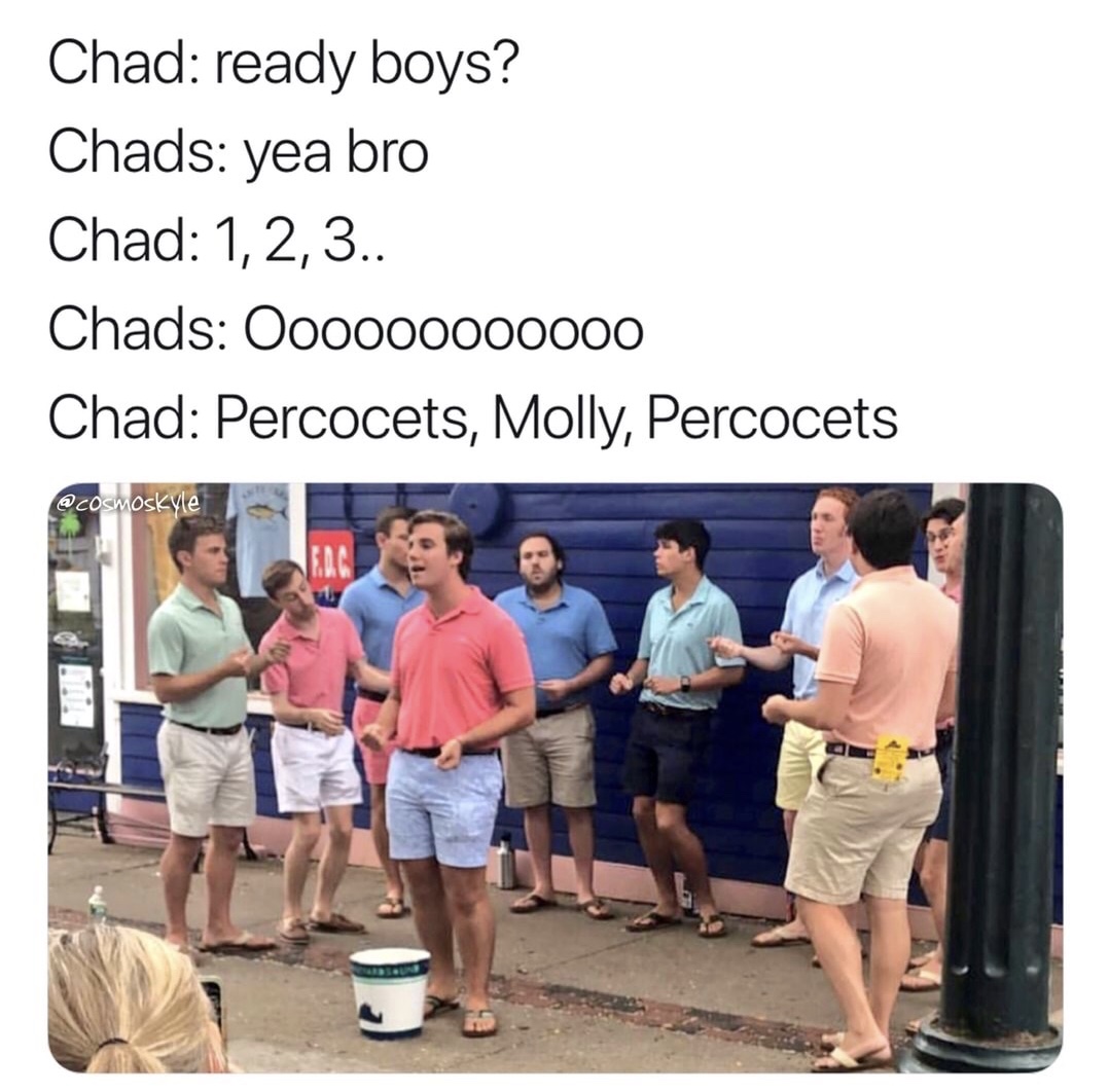 Sunday meme with group of Chads singing Future's song about drugs
