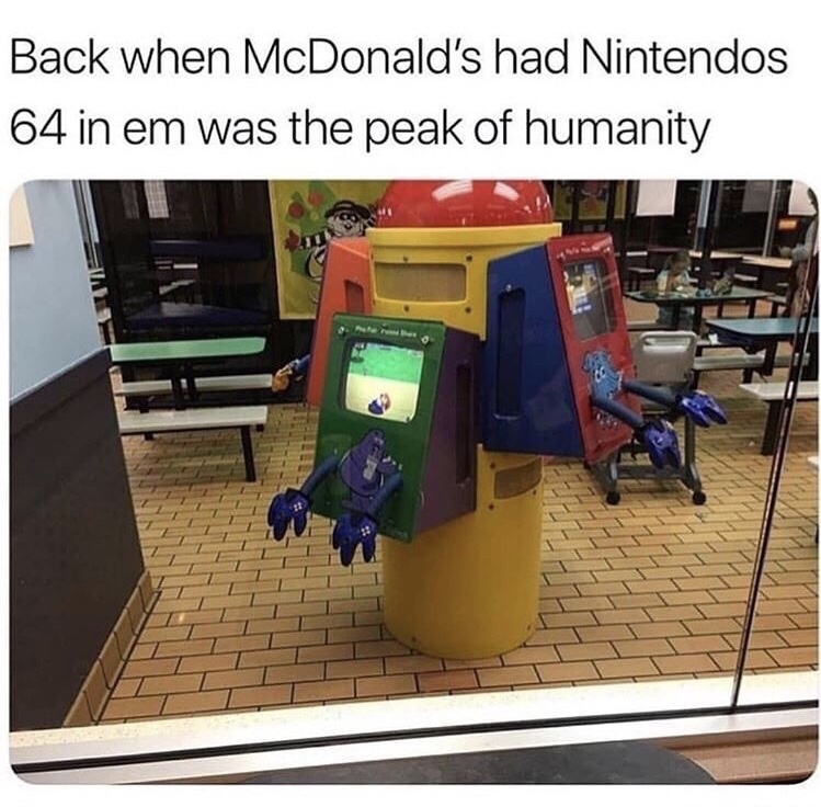 Sunday meme about McDonald's gaming kiosks