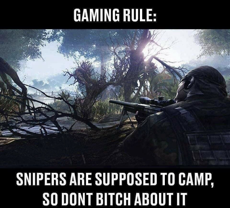Sunday meme about playing a sniper in video games