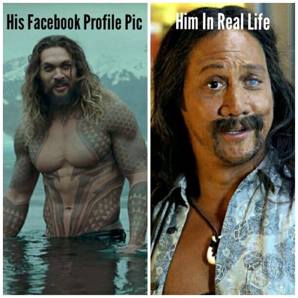 dank meme of facebook profile pic vs IRL