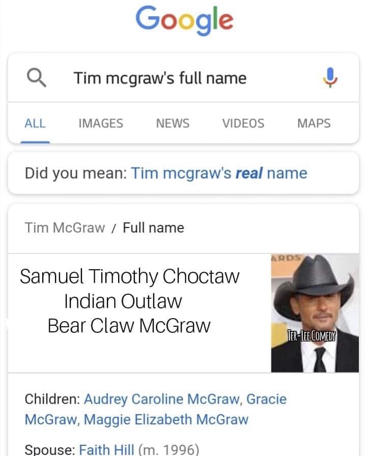 tim mcgraw real name meme