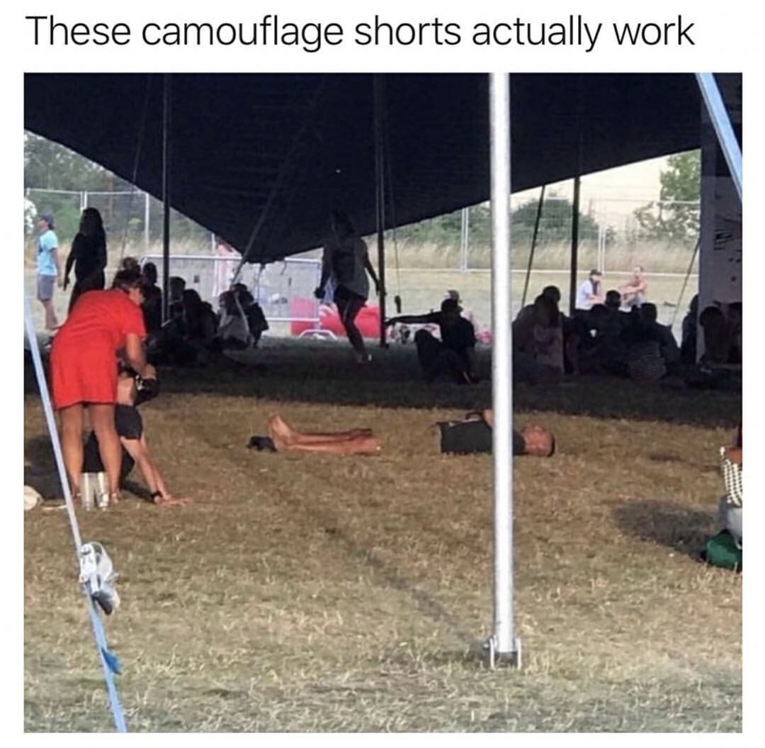 memes - These camouflage shorts actually work