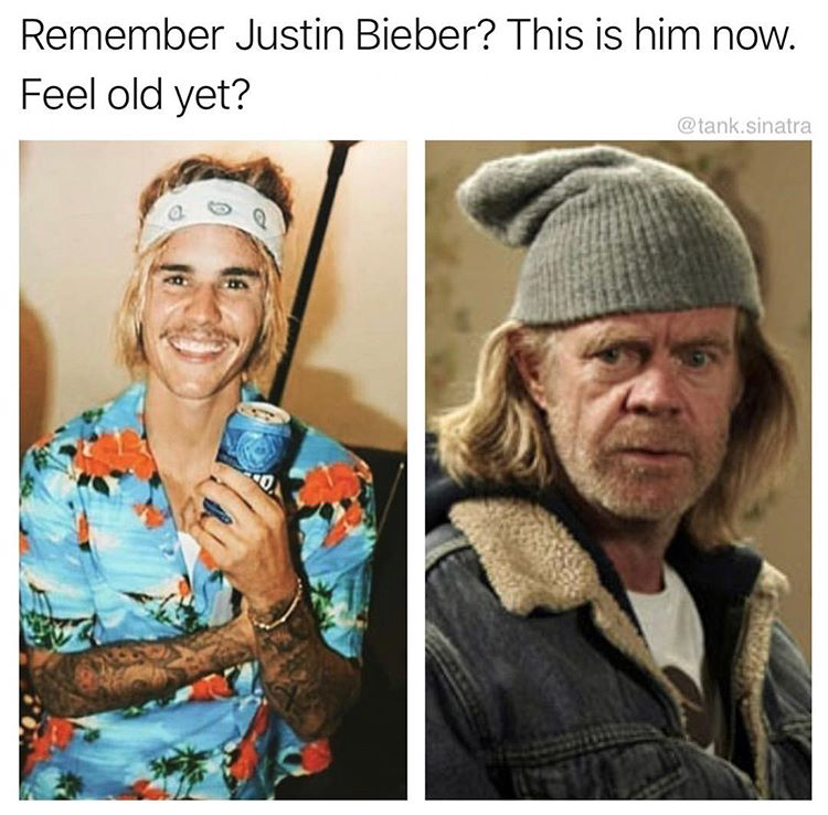 memes - justin bieber post malone - Remember Justin Bieber? This is him now. Feel old yet? sinatra