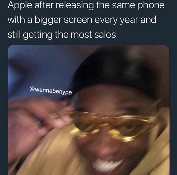 aint chief - Apple after releasing the same phone with a bigger screen every year and still getting the most sales