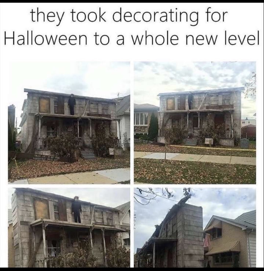 funny meme of a house decorated like an abandoned place