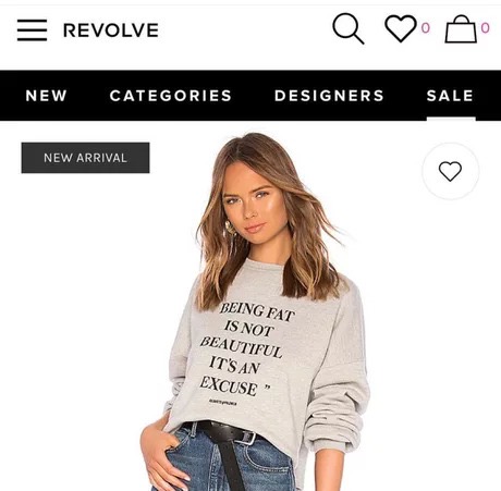 revolve fat shaming sweatshirt - Revolve Qda New Categories Designers Sale New Arrival Being Fat Is Not Beautiful It'S An Excuse