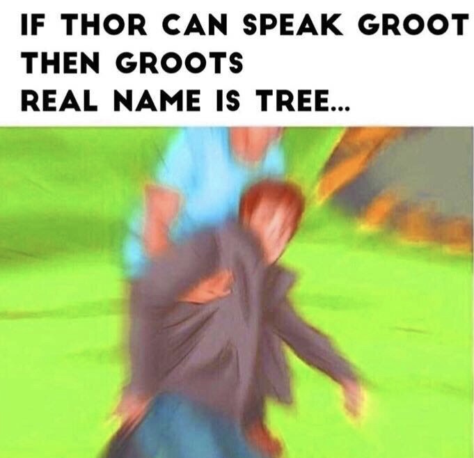 happiness - If Thor Can Speak Groot Then Groots Real Name Is Tree...