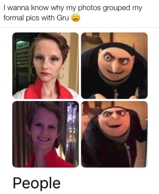 memes - gru on the toilet - I wanna know why my photos grouped my formal pics with Gru People