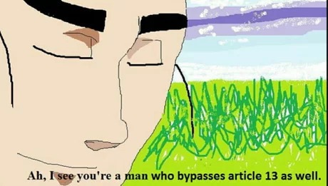 meme - grass - Ah, I see you're a man who bypasses article 13 as well.