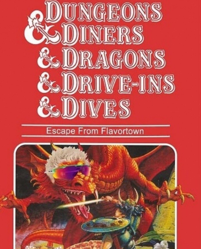 meme - dungeons and dragons red box - Dungeons Codiners E Dragons E DriveIns Edives Escape From Flavortown