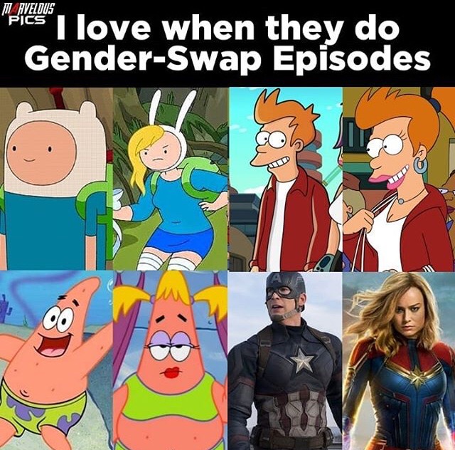 cartoon - U Rvelous $ I love when they do GenderSwap Episodes