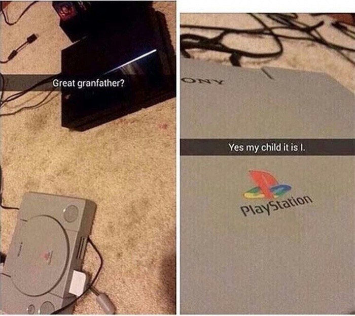 playstation one meme - Great granfather? Yes my child it is I. PlayStation