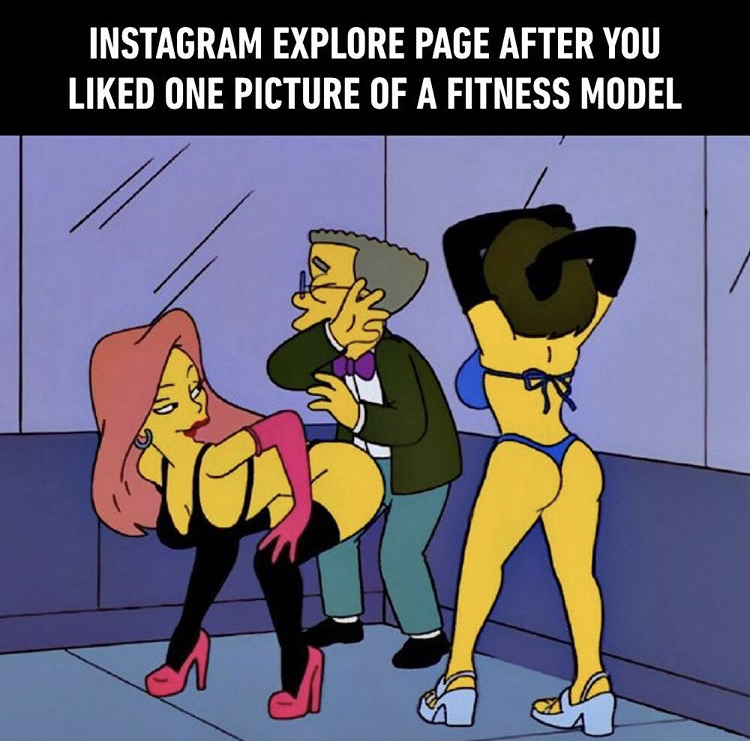 cartoon - Instagram Explore Page After You d One Picture Of A Fitness Model