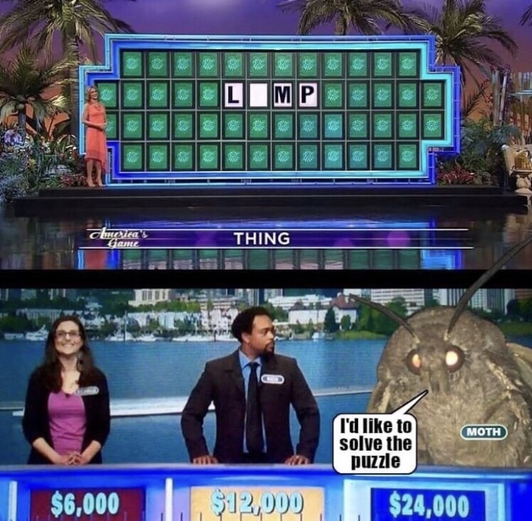 funny meme about a moth playing jeopardy