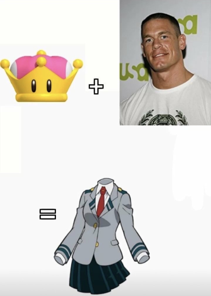 funny meme about the Super Crown turning John Cena into a My Hero Academy character