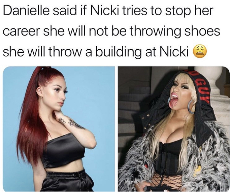 funny meme about Danielle Bregoli going after Nicki Minaj