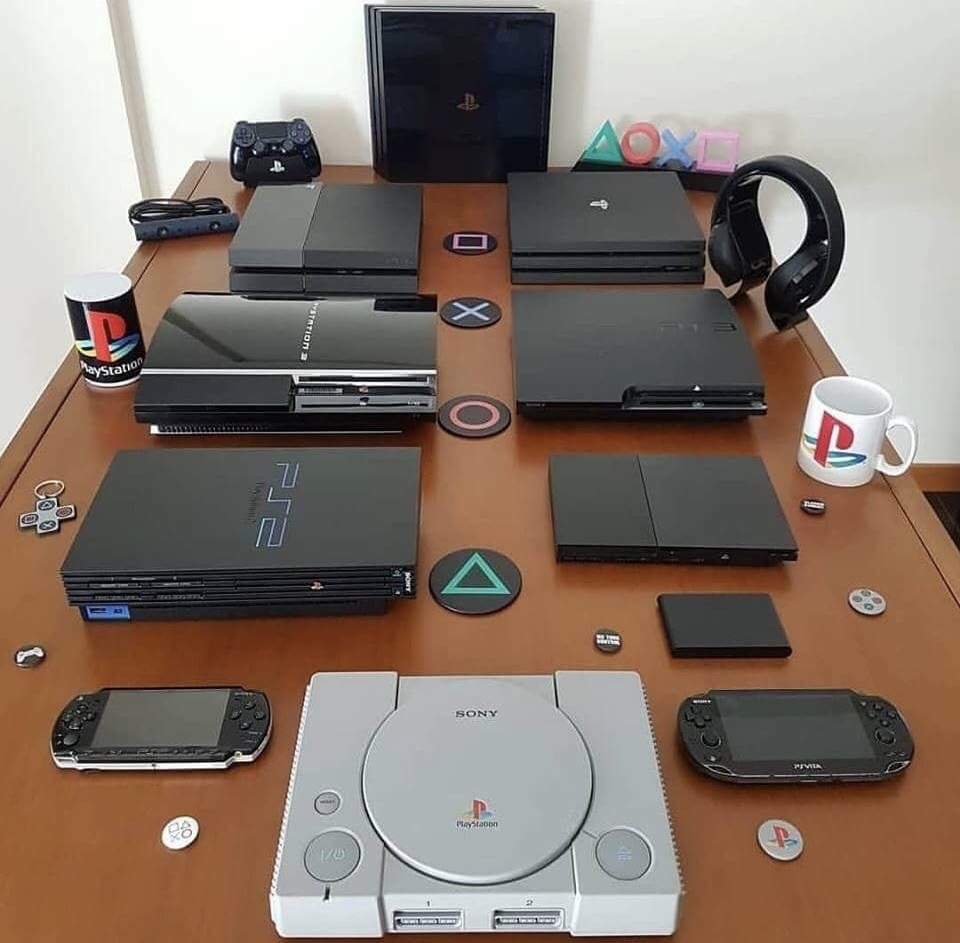 Conference table full of console
