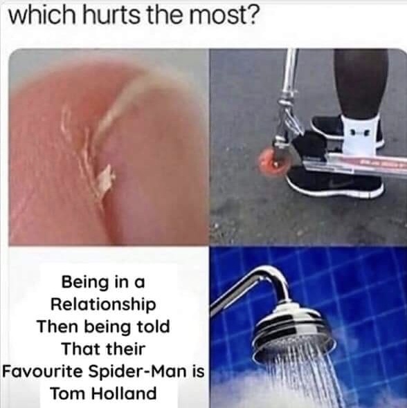meme stream - which hurts the most? Being in a Relationship Then being told That their Favourite SpiderMan is Tom Holland