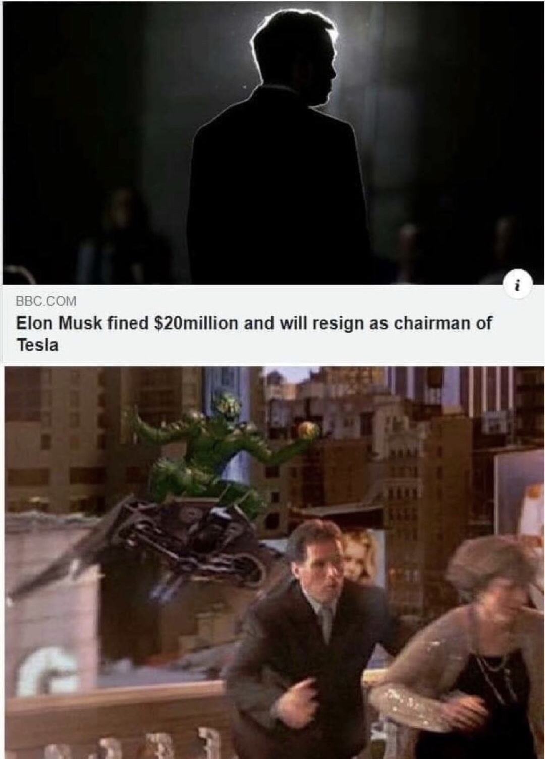 meme stream - Norman Osborn - Bbc.Com Elon Musk fined $20million and will resign as chairman of Tesla