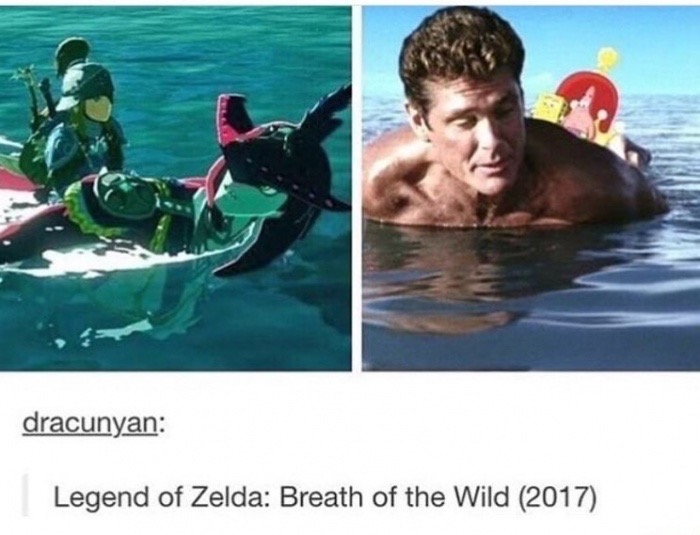 sidon link hasselhoff meme - dracunyan Legend of Zelda Breath of the Wild 2017