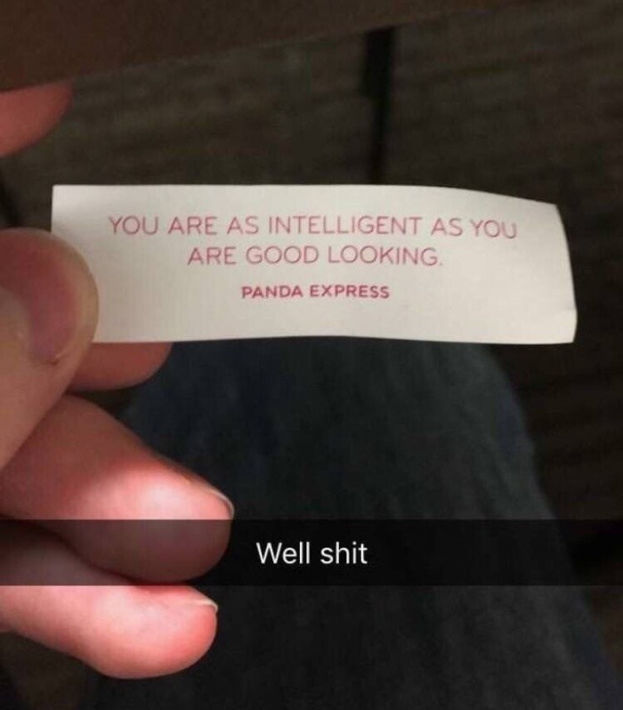 memes - drew the short straw - You Are As Intelligent As You Are Good Looking. Panda Express Well shit