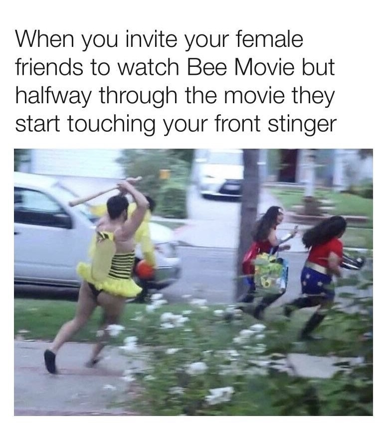 meme steam - bee movie memes - When you invite your female friends to watch Bee Movie but halfway through the movie they start touching your front stinger