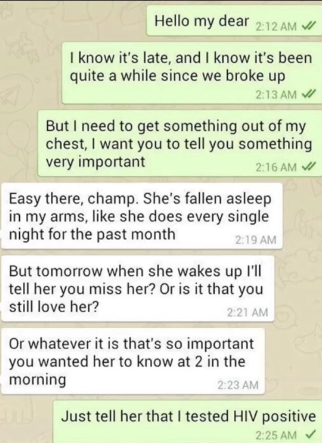 memes - whatsapp boyfriend girlfriend jokes - Hello my dear I know it's late, and I know it's been quite a while since we broke up Vi But I need to get something out of my chest, I want you to tell you something very important V Easy there, champ. She's f