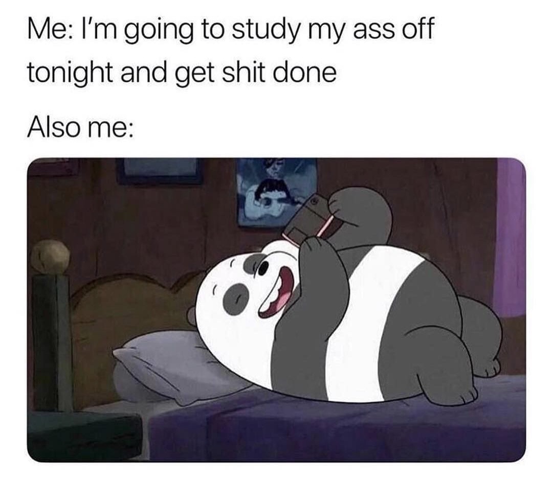 memes - me and study memes - Me I'm going to study my ass off tonight and get shit done Also me