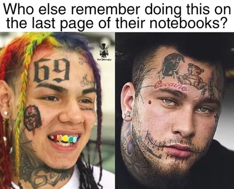 meme stitches rapper - Who else remember doing this on the last page of their notebooks?
