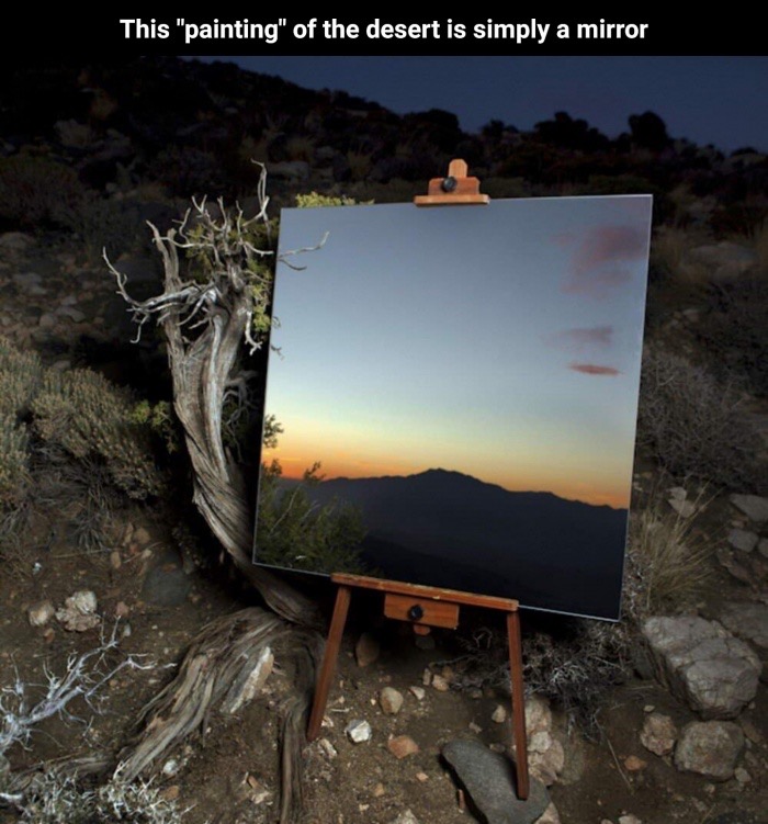 meme daniel kukla - This "painting" of the desert is simply a mirror