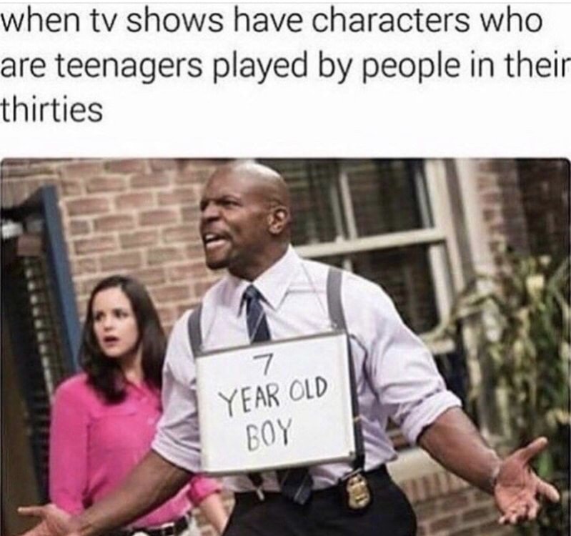 brooklyn nine nine 7 year old boy - when tv shows have characters who are teenagers played by people in their thirties Year Old Boy