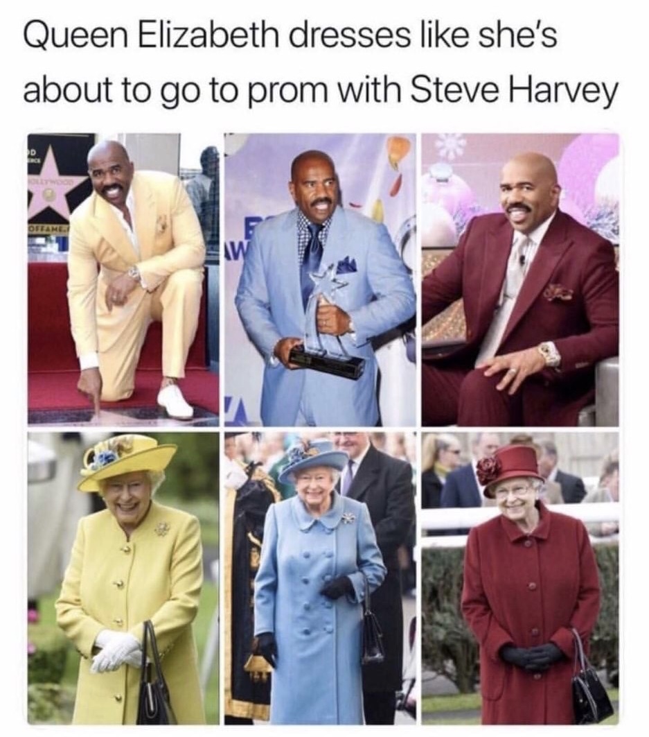 Steve Harvey and Queen Elizabeth meme