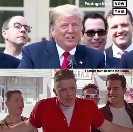 memes - trump biff - Footage fror This Serv Footage from Back to the Future