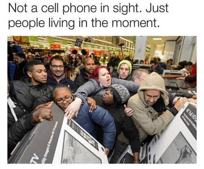 dank black friday madness - Not a cell phone in sight. Just people living in the moment. A Full Hd. Uchaos