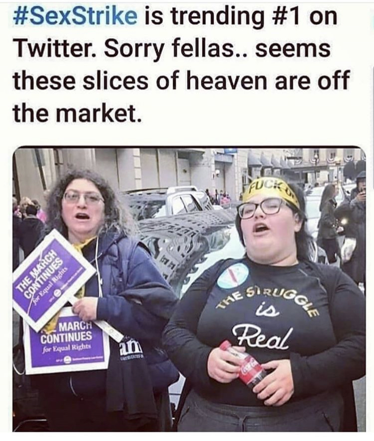 funny memes - women's march meme - is trending on Twitter. Sorry fellas.. seems these slices of heaven are off the market. Uggle E Sir is March Continues Real