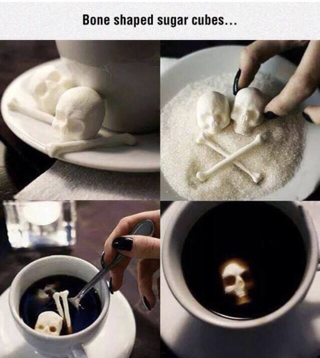 skull sugar cubes - Bone shaped sugar cubes...