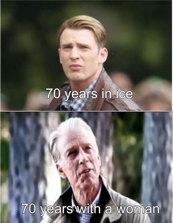 avengers endgame oldman captain america - 70 years in ice 70 years with a woman