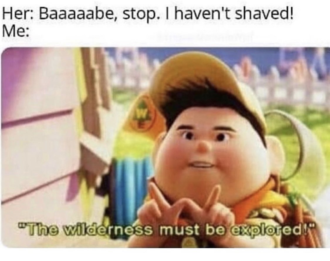 meme wilderness must be explored - Her Baaaaabe, stop. I haven't shaved! Me