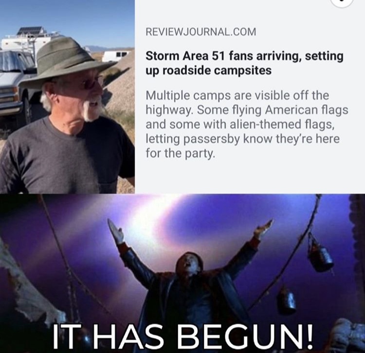 Storm Area 51 - Reviewjournal.Com Storm Area 51 fans arriving, setting up roadside campsites Multiple camps are visible off the highway. Some flying American flags and some with alienthemed flags, letting passersby know they're here for the party It Has B