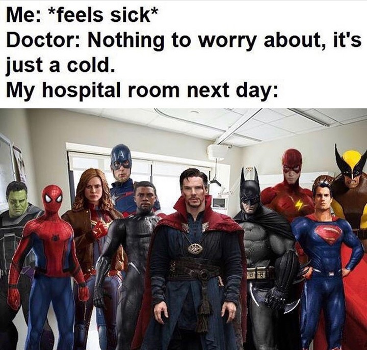 batman arkham asylum - Me feels sick Doctor Nothing to worry about, it's just a cold. My hospital room next day