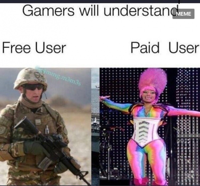 gaming memes - Gamers will understanCEME Free User Paid User aming mms