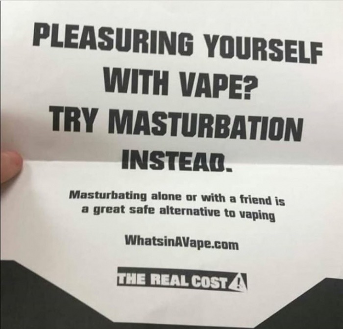 document - Pleasuring Yourself With Vape? Try Masturbation Instead. Masturbating alone or with a friend is a great safe alternative to vaping WhatsinAVape.com The Real Costa