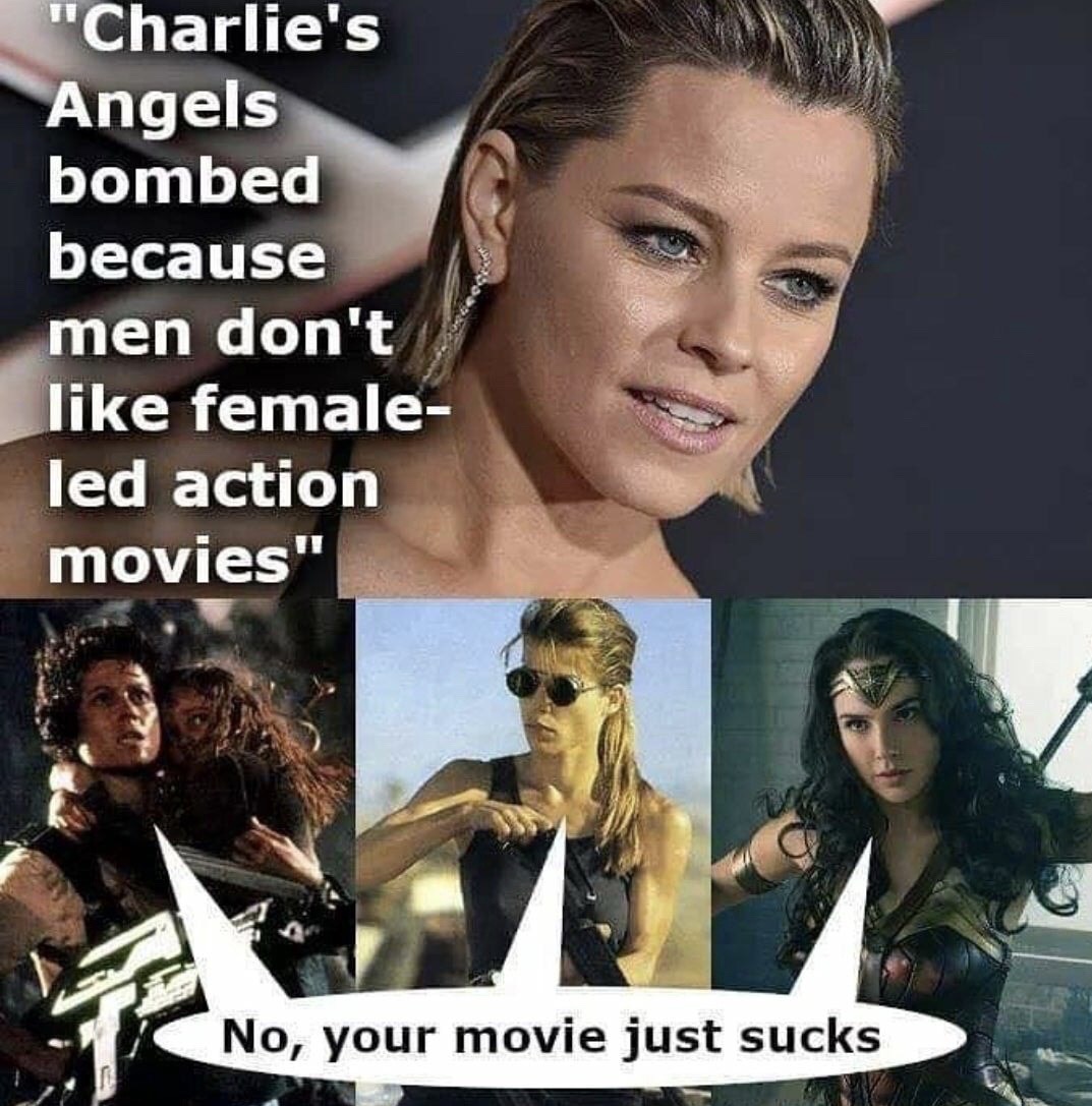 people don t like female led action movies - "Charlie's Angels bombed because men don't female led action movies" No, your movie just sucks