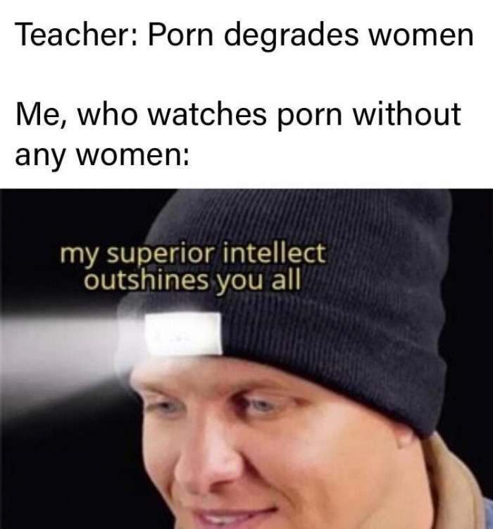 beanie with light - Teacher Porn degrades women Me, who watches porn without any women my superior intellect outshines you all