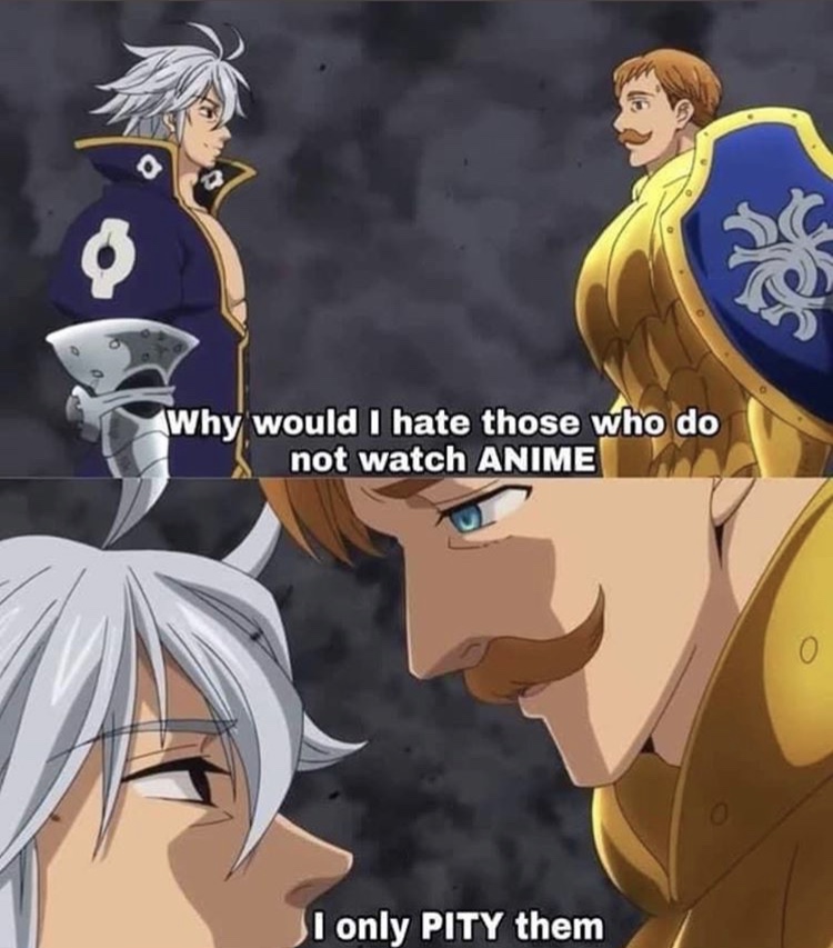 Why would I hate those who do not watch Anime I only Pity them