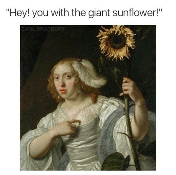 hey you with the giant sunflower - "Hey! you with the giant sunflower!" Carl Bradbury