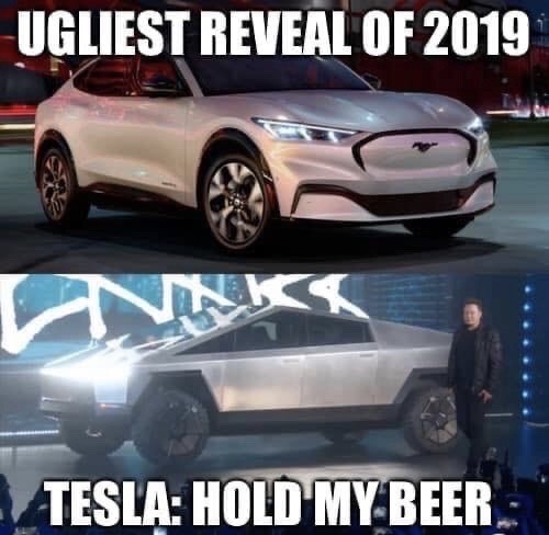 ford mustang mach e - Ugliest Reveal Of 2019 Tesla Hold My Beer