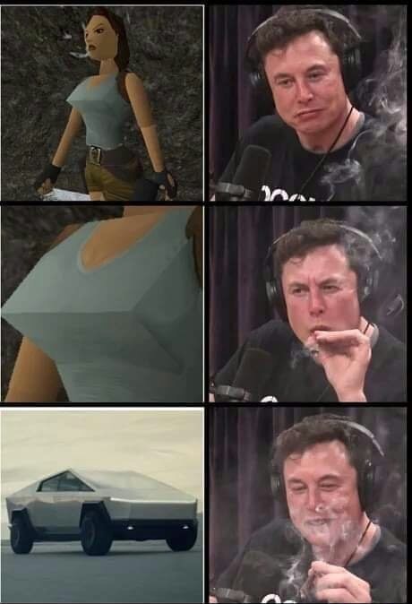 tesla lara croft meme