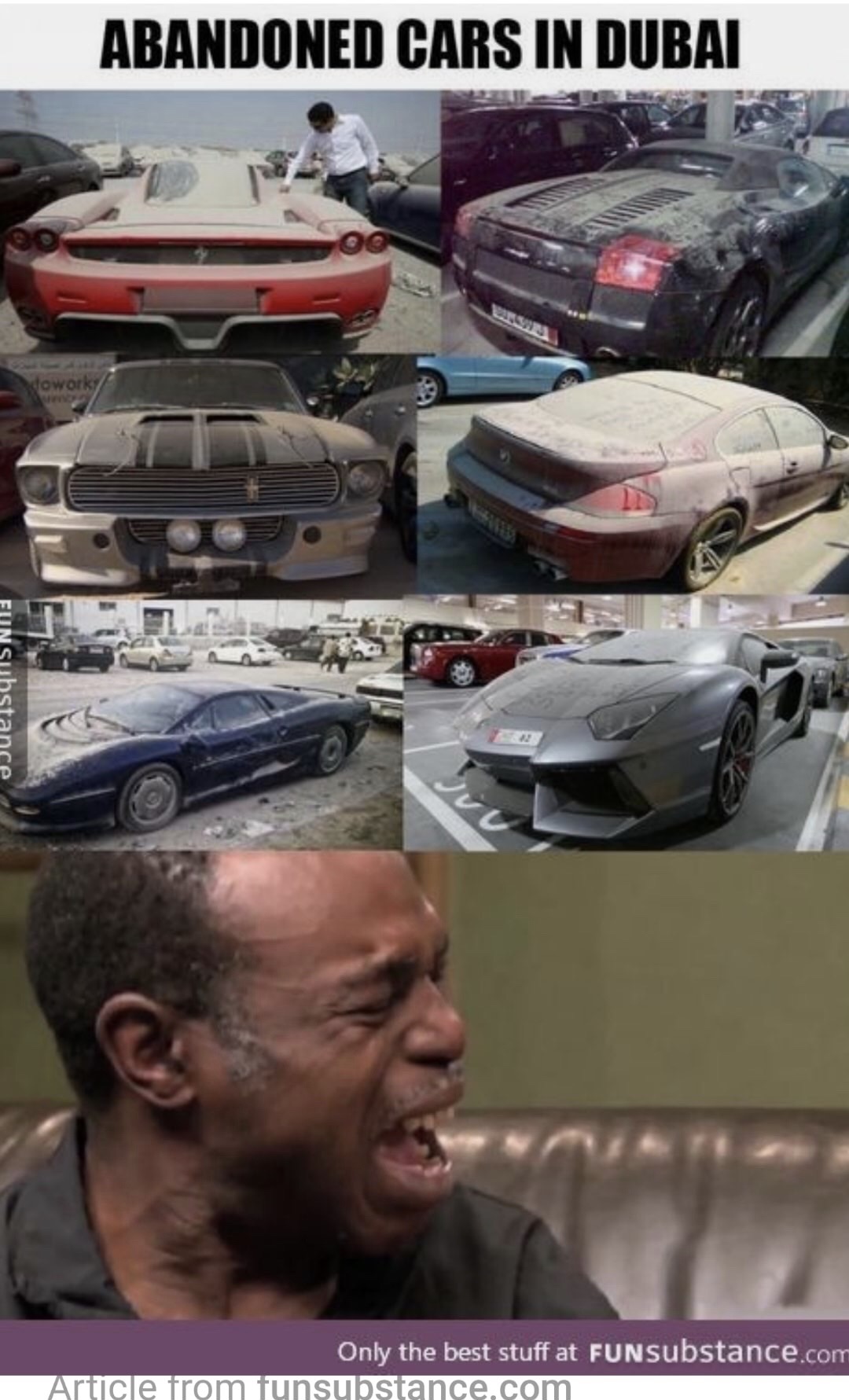 abandoned cars in dubai meme - Abandoned Cars In Dubai dowork Fun Substance Only the best stuff at Fun Substance.com Article from funsubstance.com