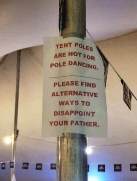 international paper - Tent Poles Are Not For Pole Dancing Please Find Alternative Ways To Disappoint Your Father.